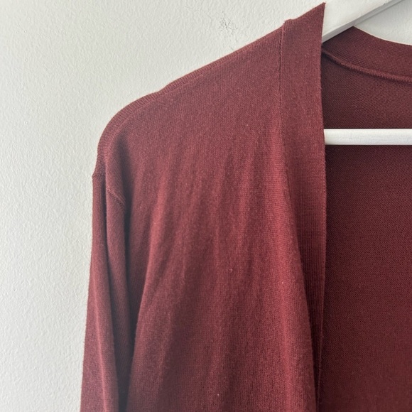 Asos Burgundy Duster Length Knit Cardigan Sz 4 - Picture 3 of 6